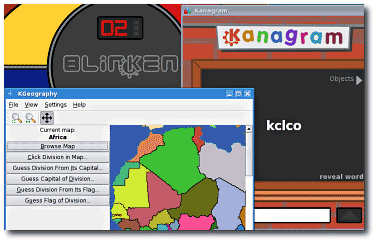 blinKen, KGeography and Kanagram