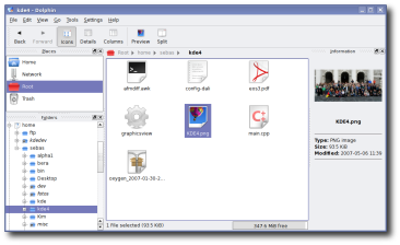 Dolphin, the
new default file manager