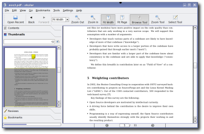 Okular, the universal document viewer in KDE 4