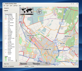 Marble showing OpenStreetMaps