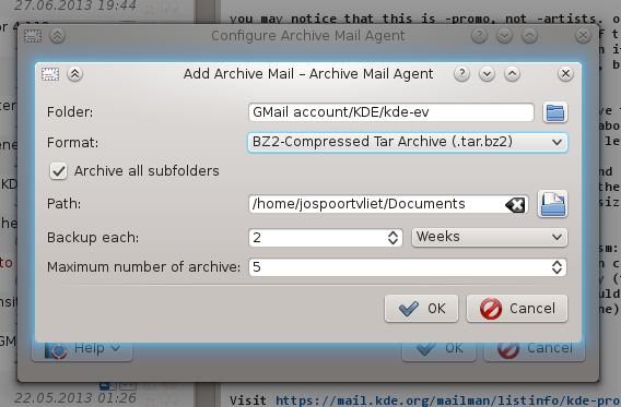 The archive agent manages storing email in compressed form