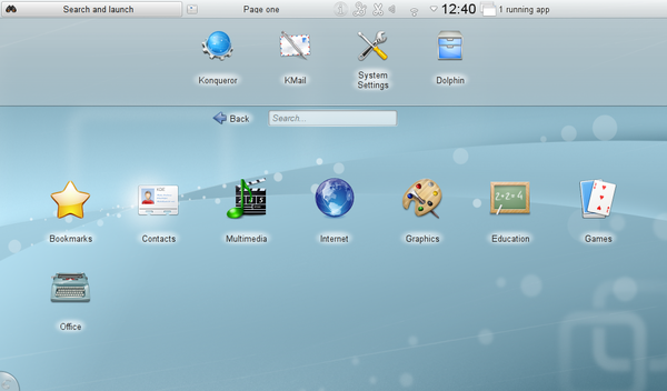The KDE Plasma Netbook in 4.5 RC1