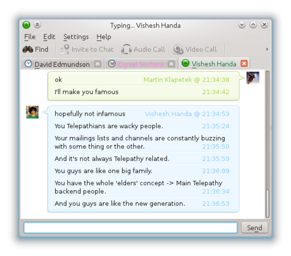 KDE Telepathy's chat window
