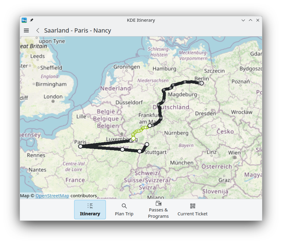 Itinerary can display your trips on a map.