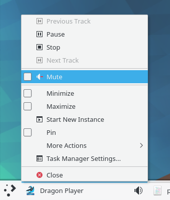 Audio Icon and Mute Button Context Menu Entry 
