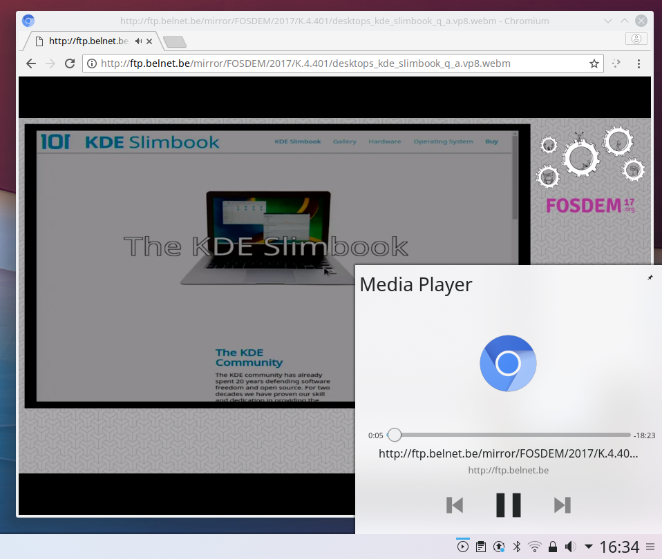 Integrazione del browser con Plasma per i controlli multimediali