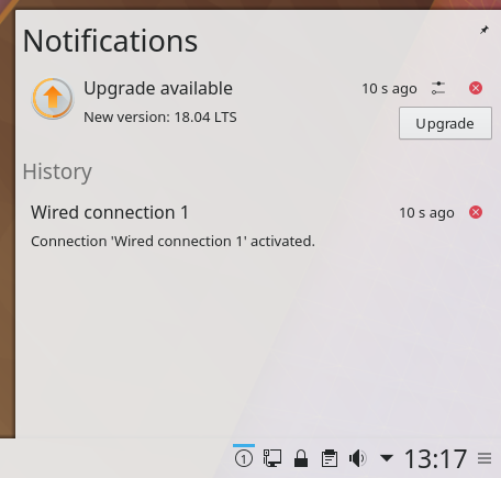 Distro Release Upgrade Notification