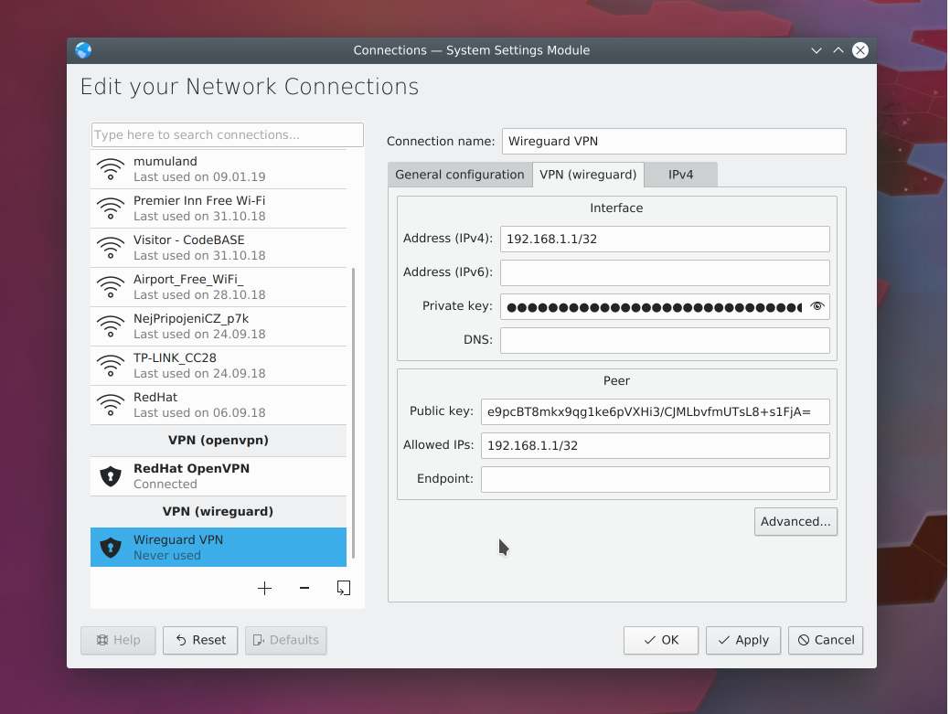 Túneles de VPN de WireGuard