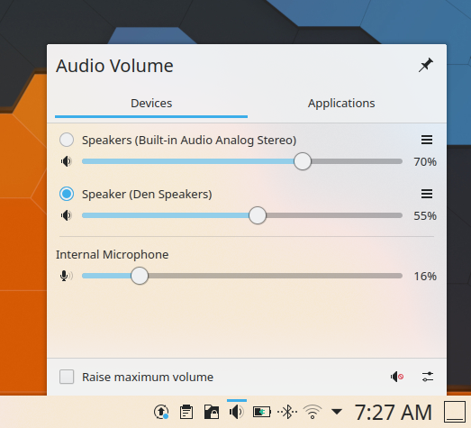 More consistent appearance for switching the current audio device