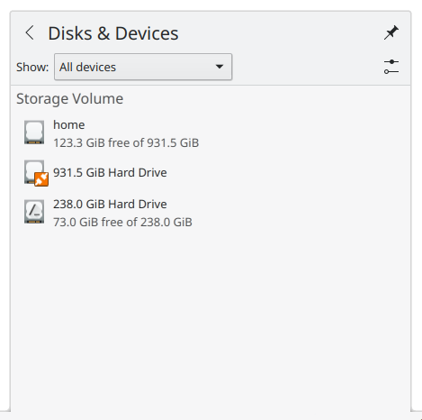 Show all disks