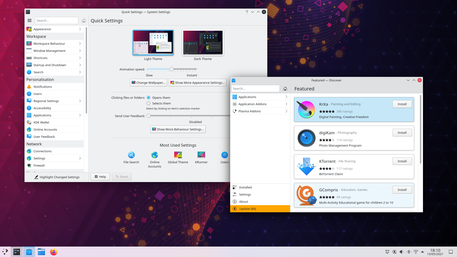 Plasma 5.22 beta del KDE
