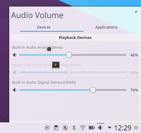 Dragging Application to Audio Device 