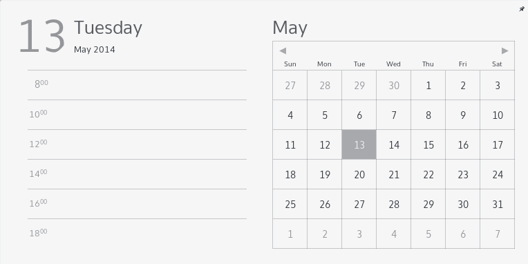 Clock and calendar in Plasma Next