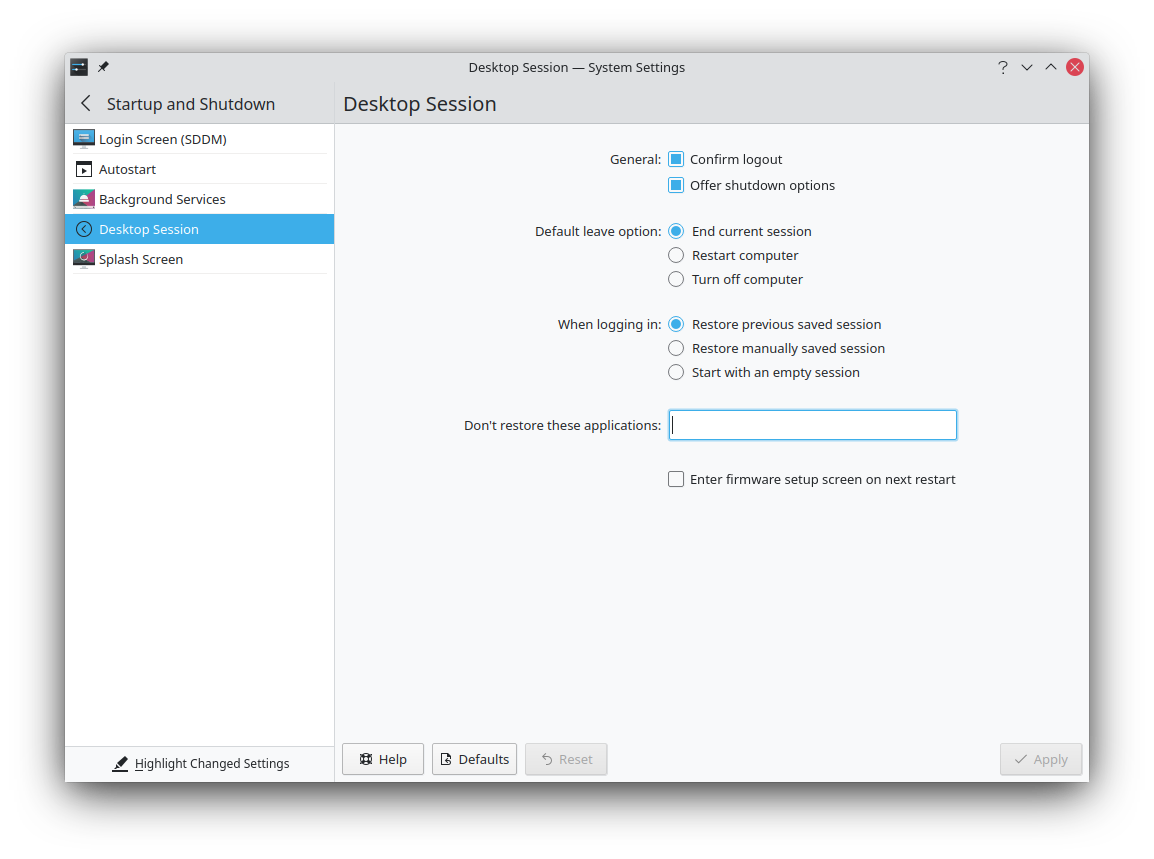وحدة اضبط KCM لجلسة سطح المكتب