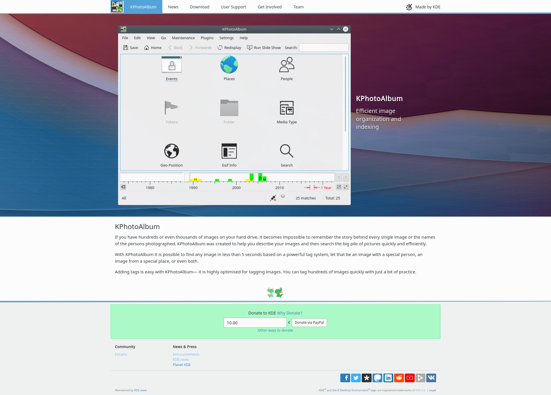 موقع KPhotoAlbum الجديد