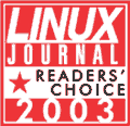 KDE best desktop environment in Linux Journal&rsquo;s 2003 Readers' Choice
Award