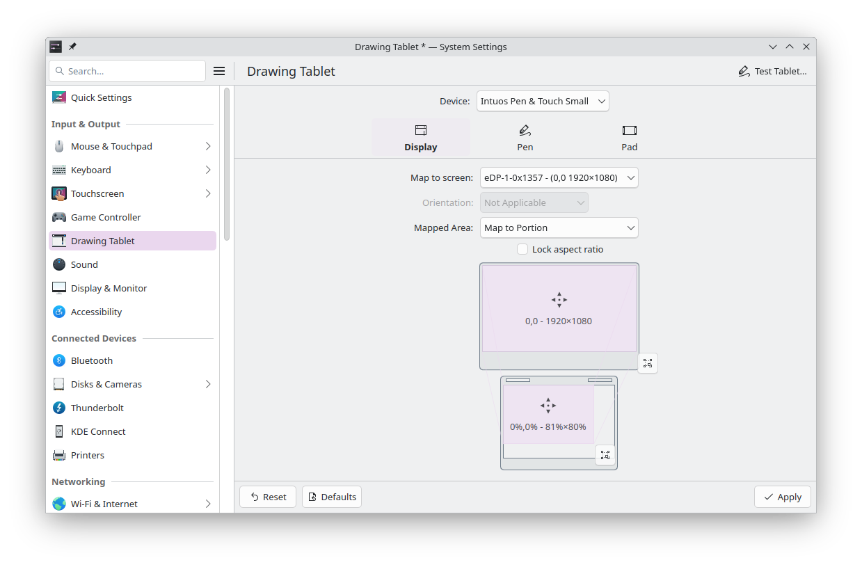 Configure su tableta de dibujo directamente desde las <em>Preferencias del sistema</em> de Plasma.