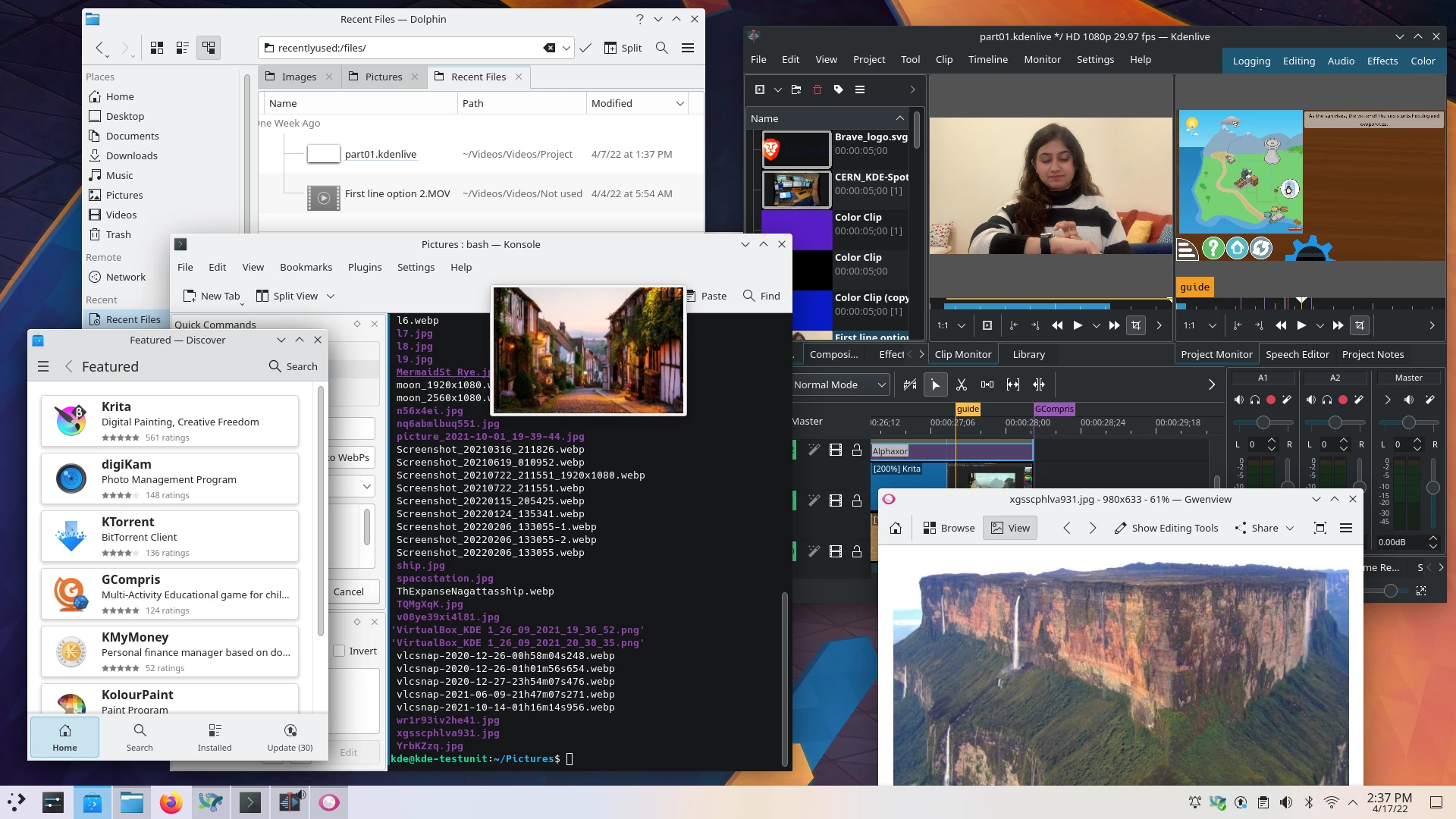 צילומי מסך של מגוון רחב של יישומים