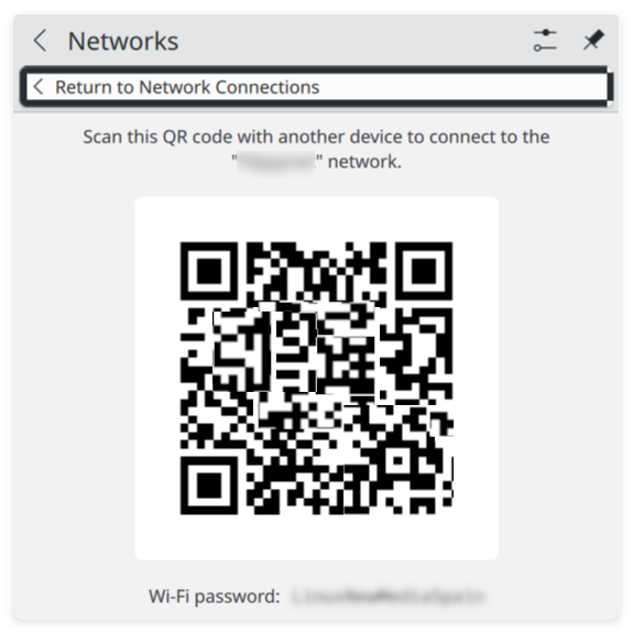 The network widget now shares the password with guests too.