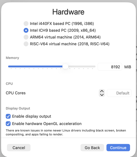 UTM hardware settings