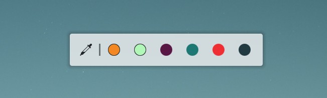 Prikaz do 9 barv v predogledu pripomočka za nabiranje barv.