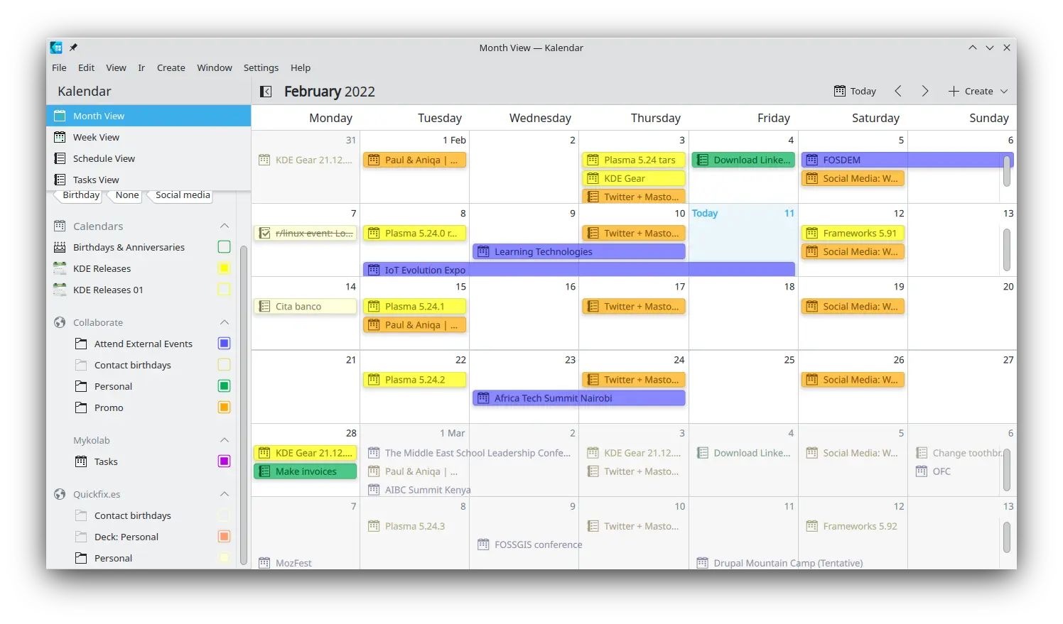 Kalendar 幫您追蹤您的約定和工作項目。