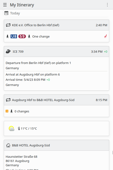 Itinerary's new revamped timeline